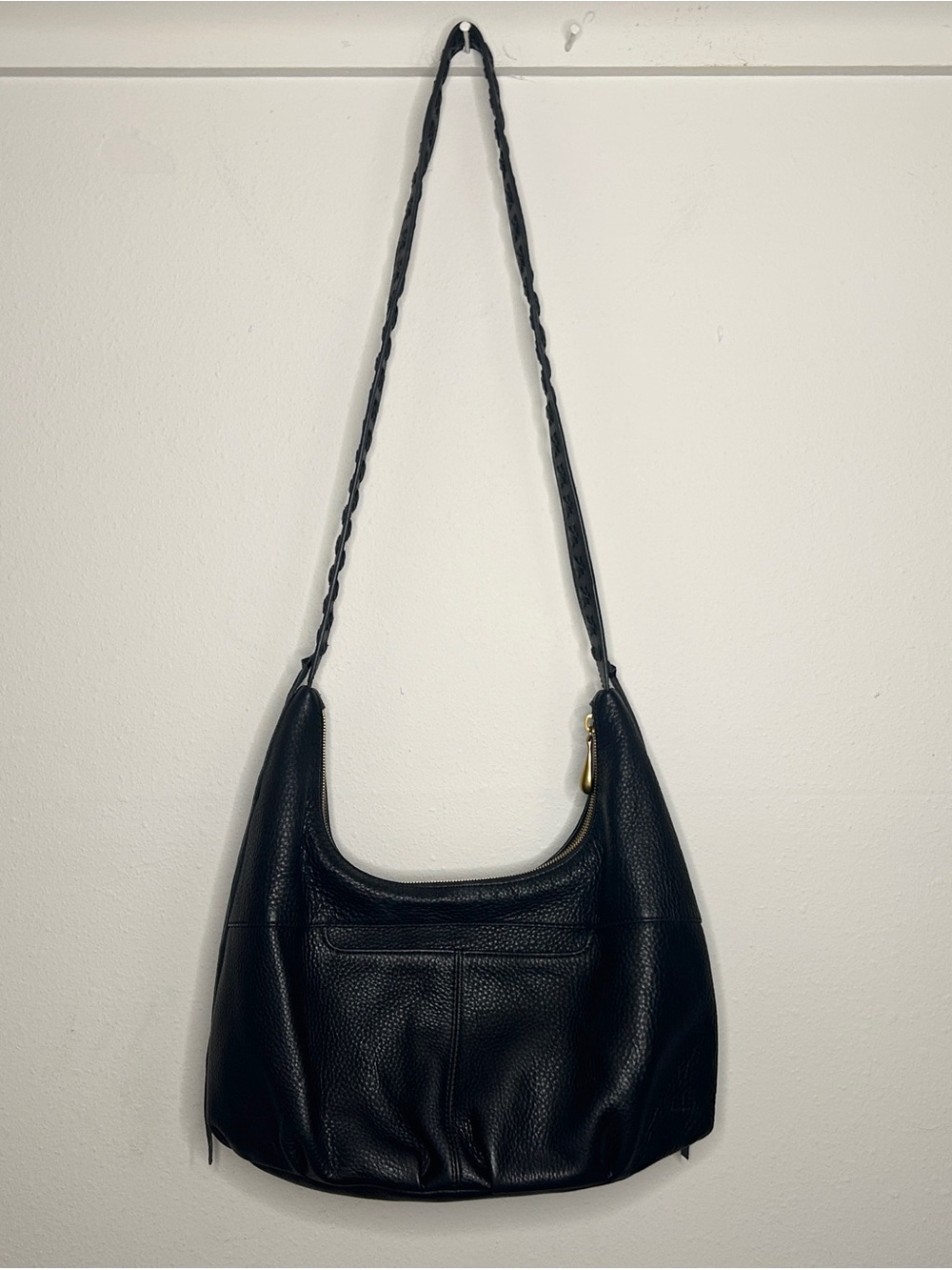 Hobo Classic Black Leather Shoulder Bag